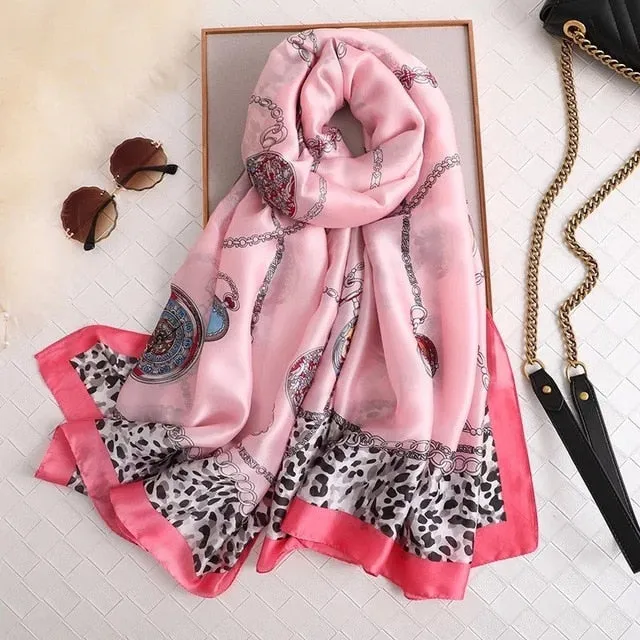 Fashion Silk Scarf Printed Bandana Shawl #LZ141