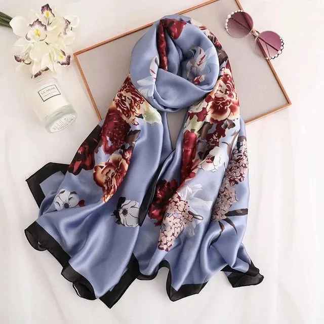 Fashion Silk Scarf Printed Bandana Shawl #LZ141