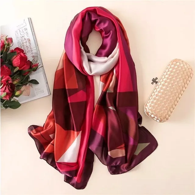 Fashion Silk Scarf Printed Bandana Shawl #LZ141