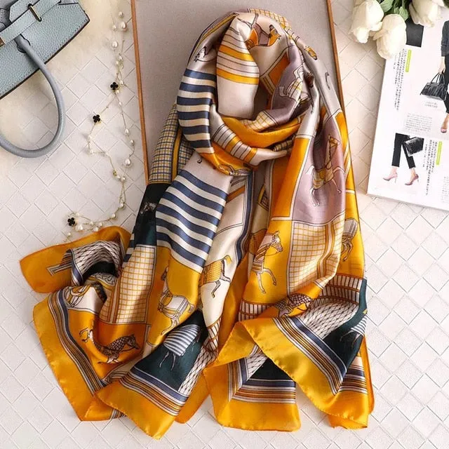 Fashion Silk Scarf Printed Bandana Shawl #LZ141