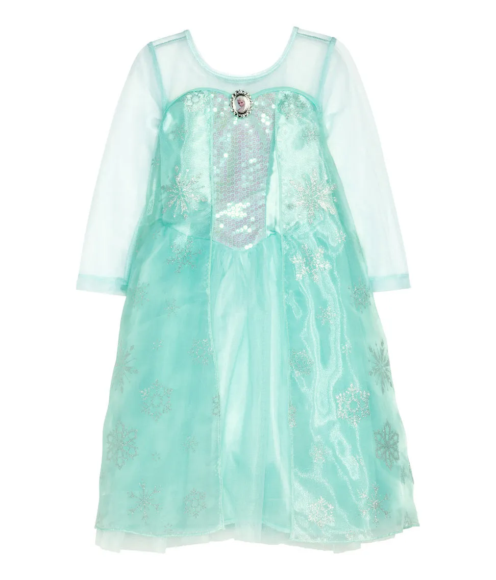 Frozen Elsa Princess Dress costume with Cape