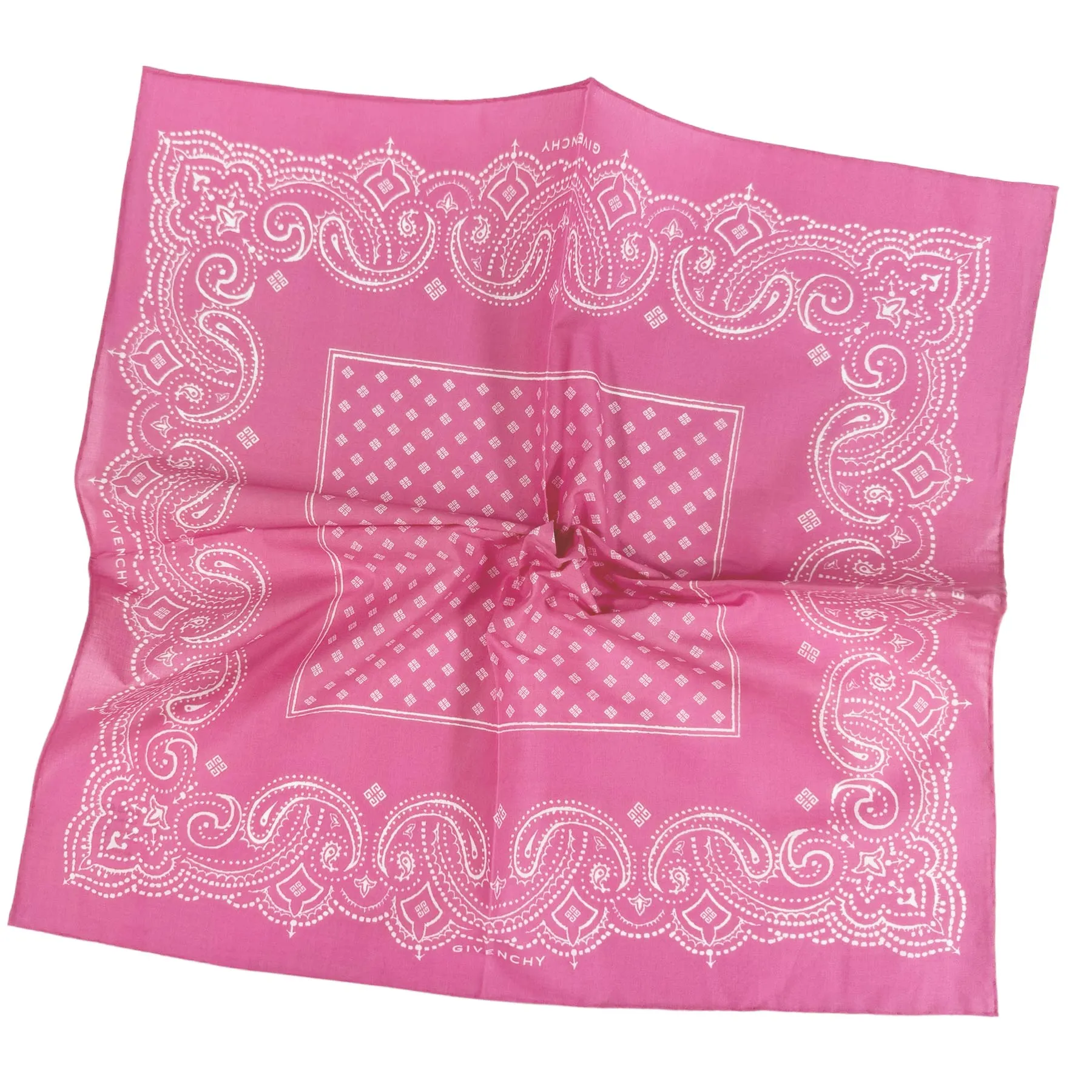 Givenchy Small Scarf Pink Paisley - Cotton Square Bandana SALE