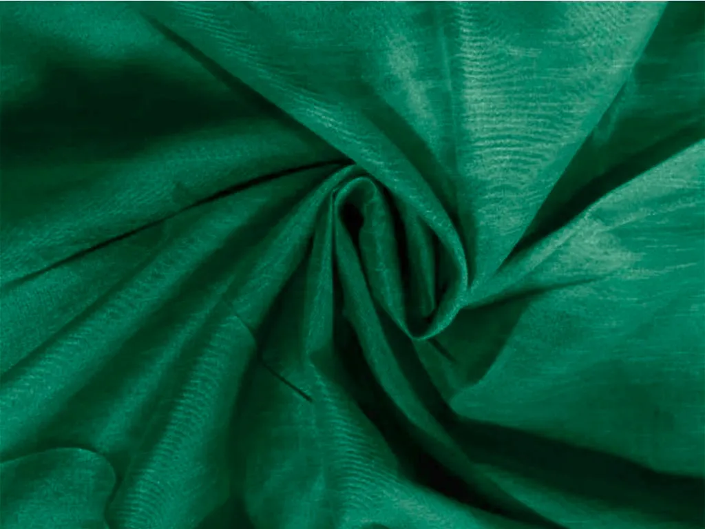 Green Plain Bangalore Raw Silk Fabric