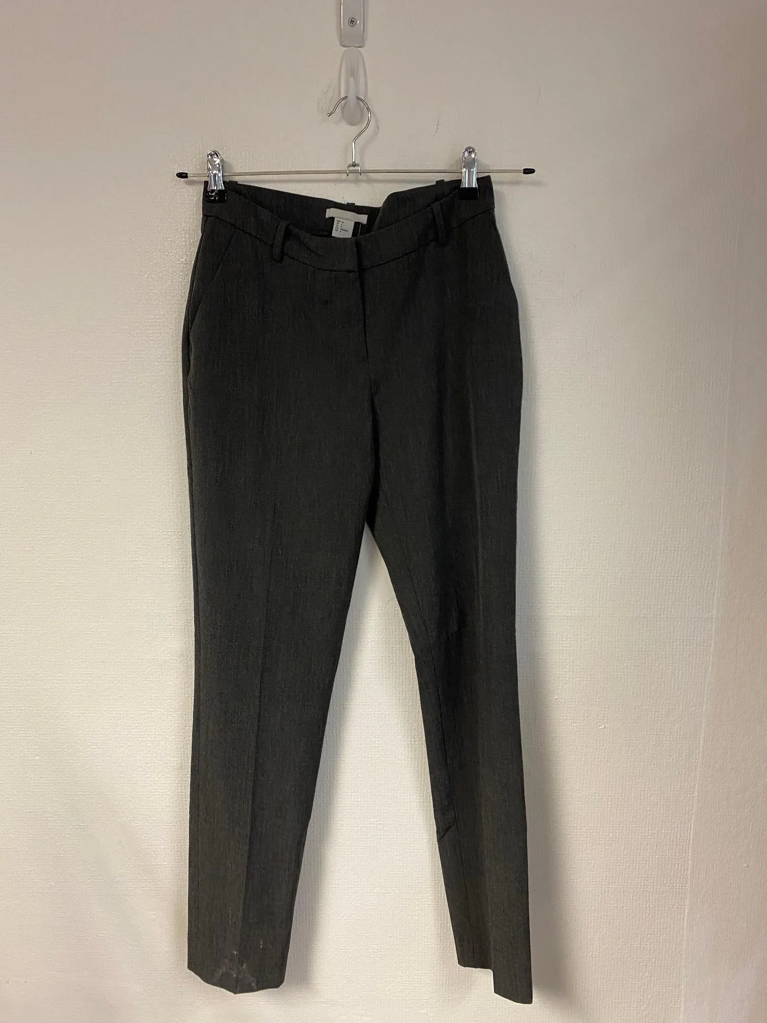 Grey tailored trousers, H&M, Size 8 (Polyester)