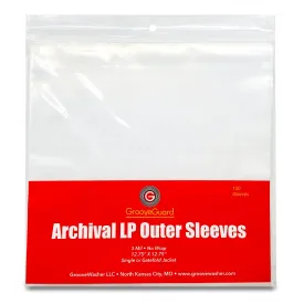 GrooveWasher GrooveGuard Archival LP Outer Sleeves (100 pack, 3mil Polyethylene)