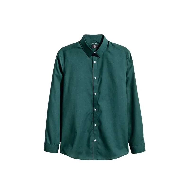 H&M Easy Iron Green Casual Shirt