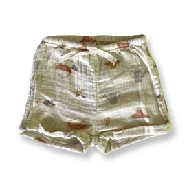 H&M Organic Cotton Gauze Gardening Print Shorts - 9 mo.