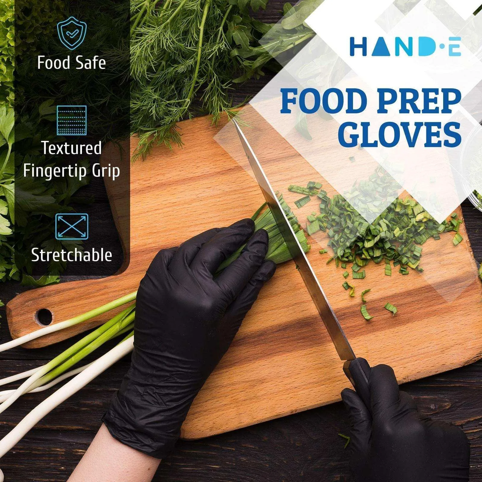 Hand-E Nitrile Gloves - Black