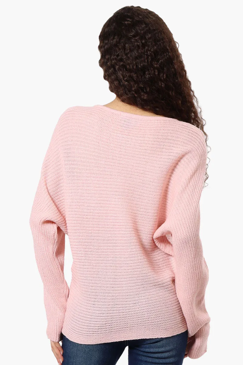 International INC Company Ribbed Pullover Sweater - Pink