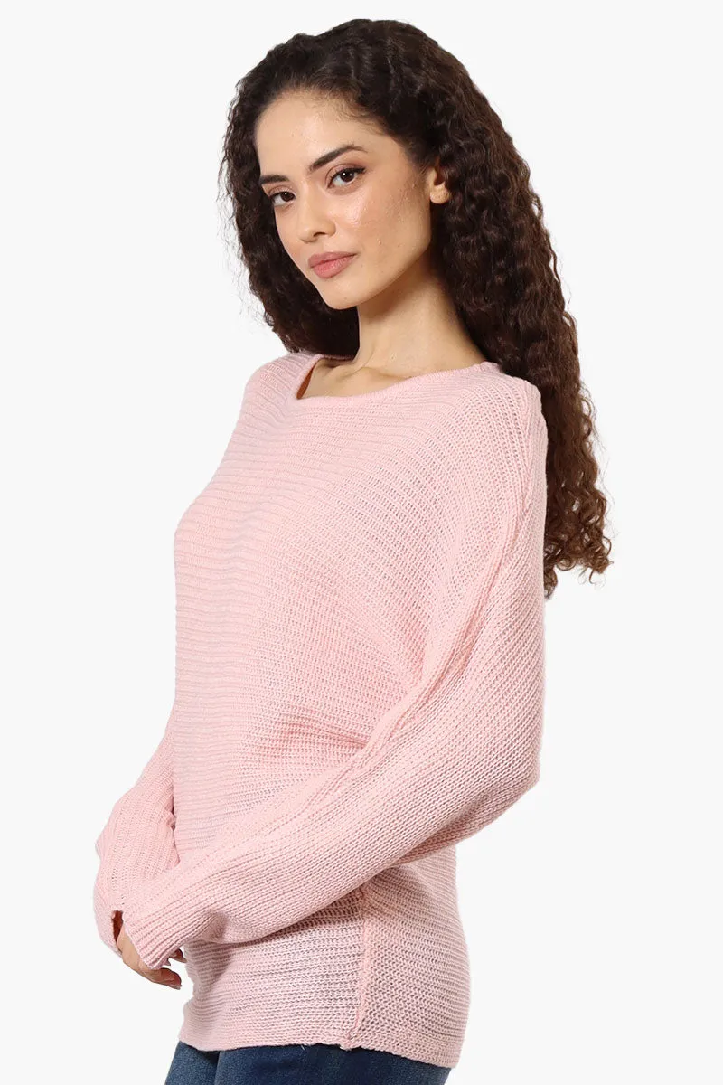 International INC Company Ribbed Pullover Sweater - Pink