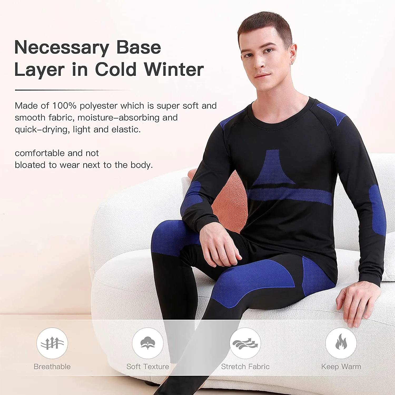 JoofEric Men's Thermal Underwear Set - NEW