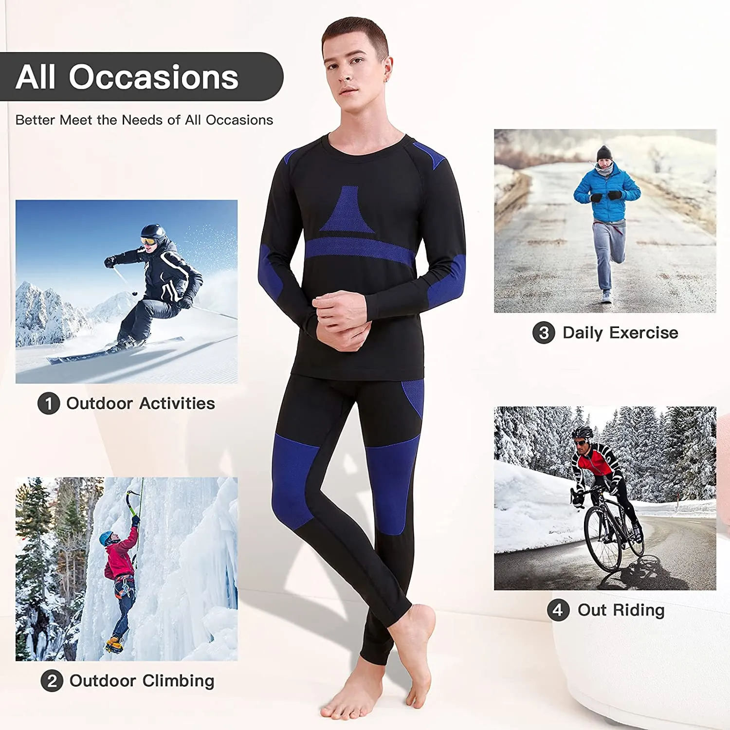 JoofEric Men's Thermal Underwear Set - NEW