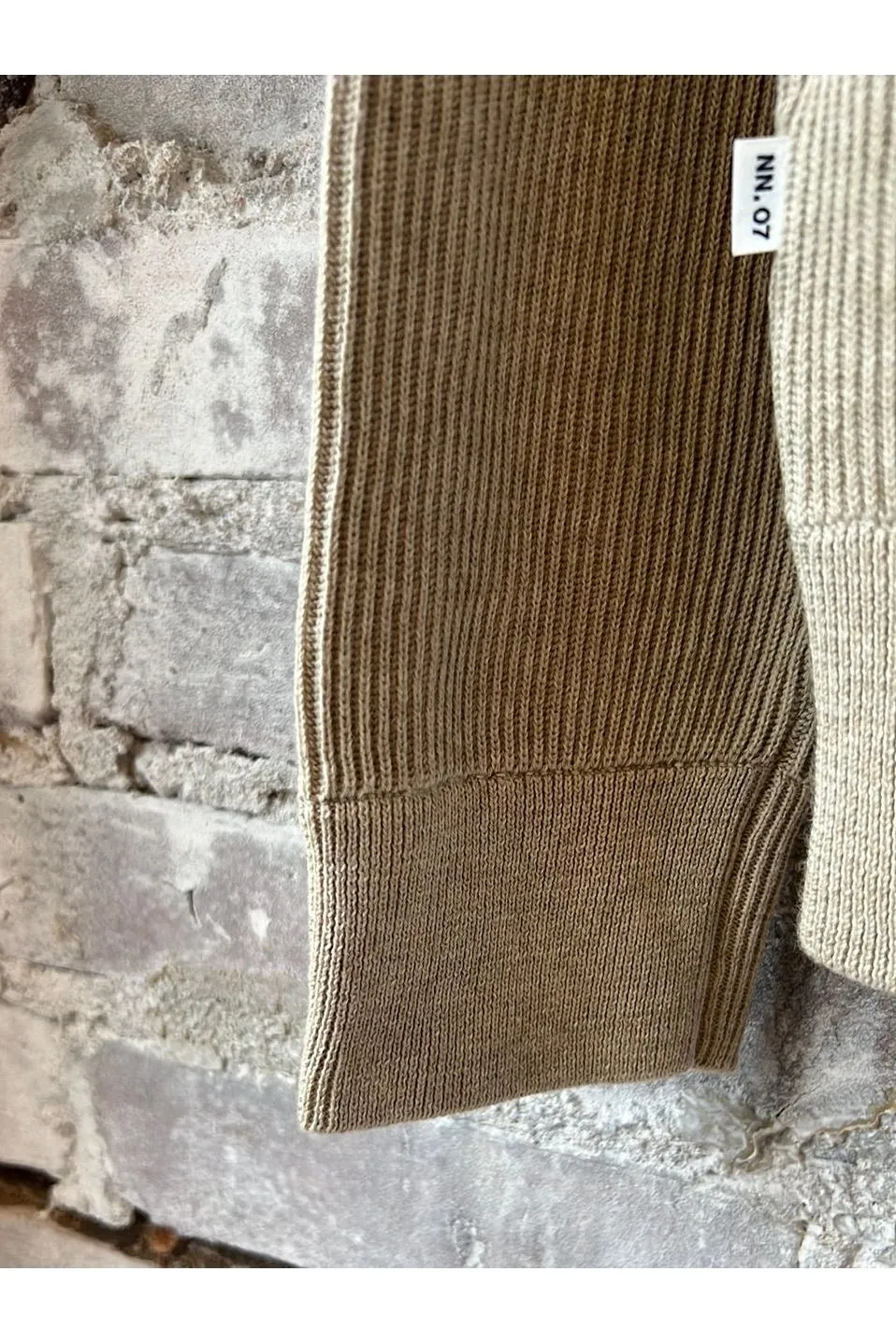 Kevin Rib Knitted Sweater - Khaki Beige