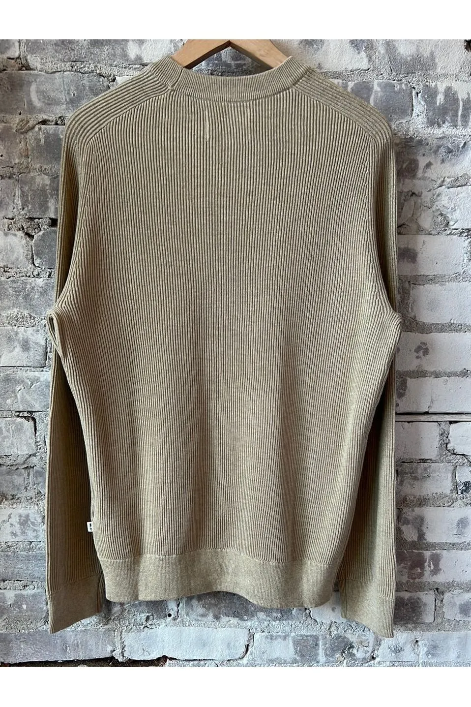 Kevin Rib Knitted Sweater - Khaki Beige