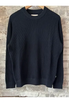 Kevin Rib Knitted Sweater - Navy