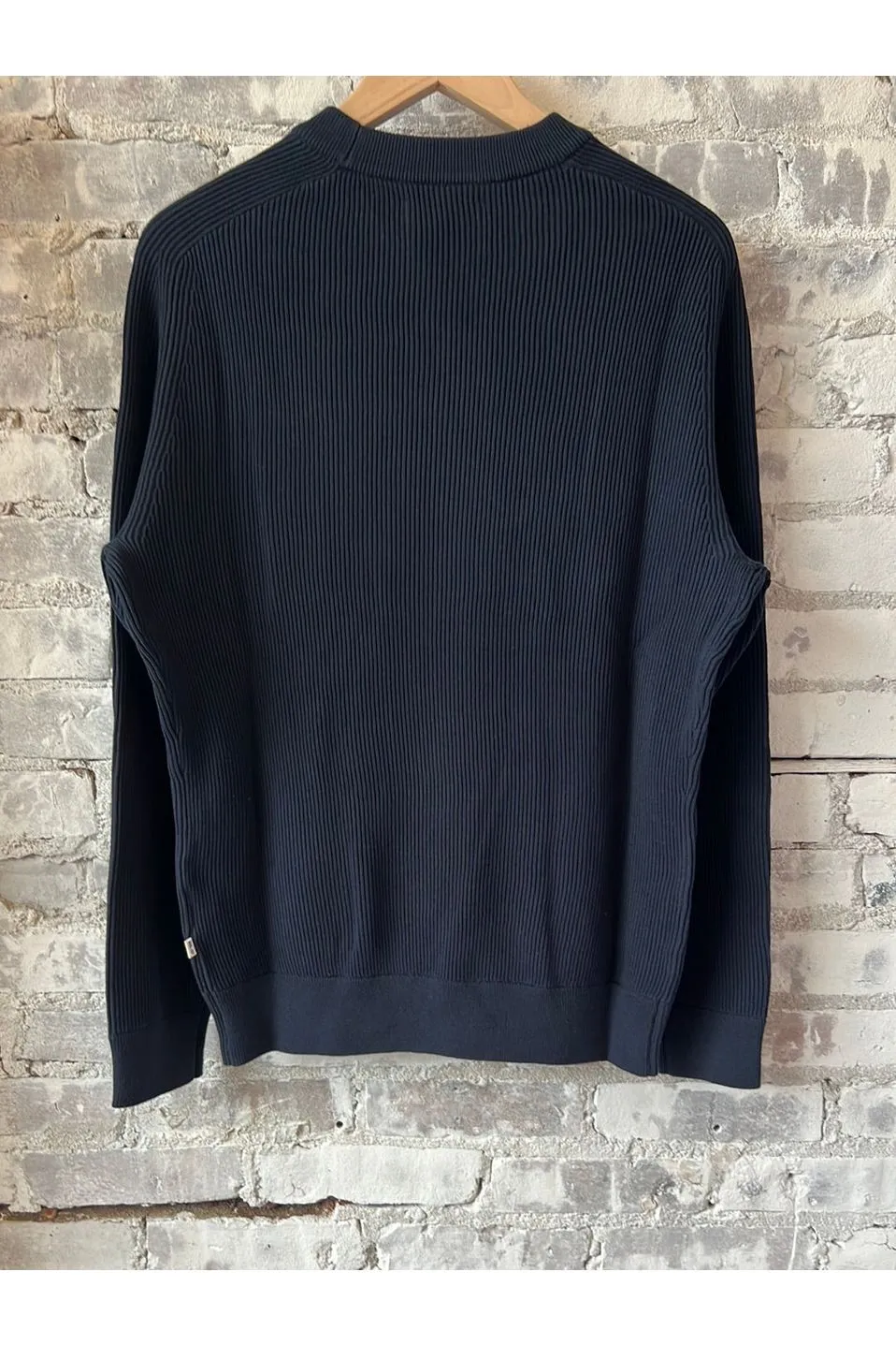 Kevin Rib Knitted Sweater - Navy