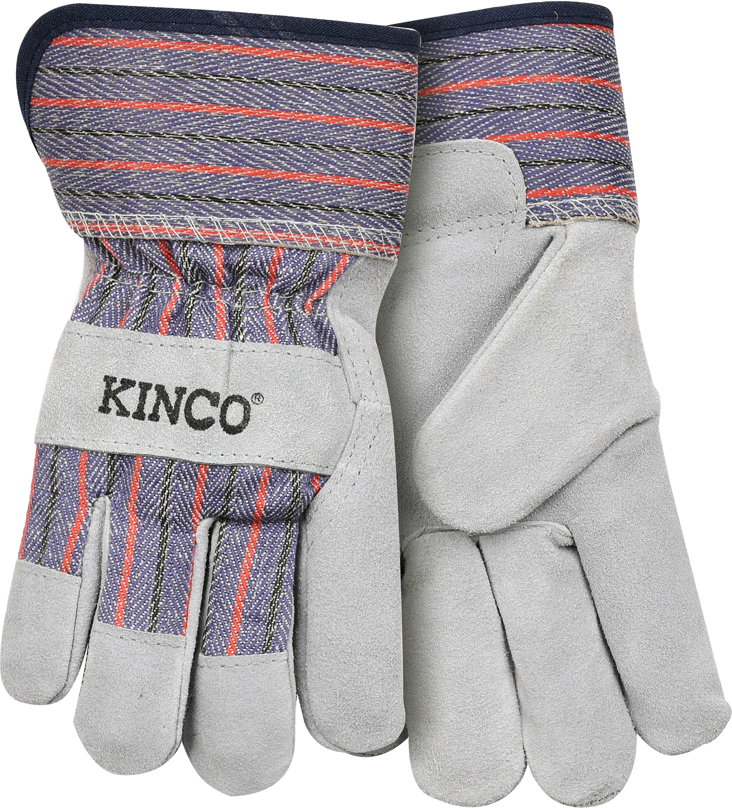 Kinco 1500Y Youth Cotton-blend Canvas Cowhide Leather Palm Gloves (One Dozen)