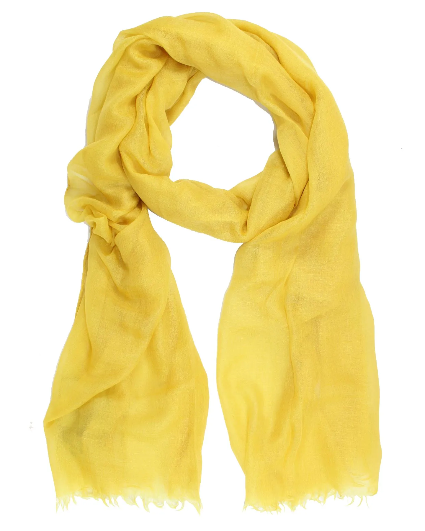 Kiton Cashmere Silk Scarf Solid Yellow - Luxury Shawl SALE