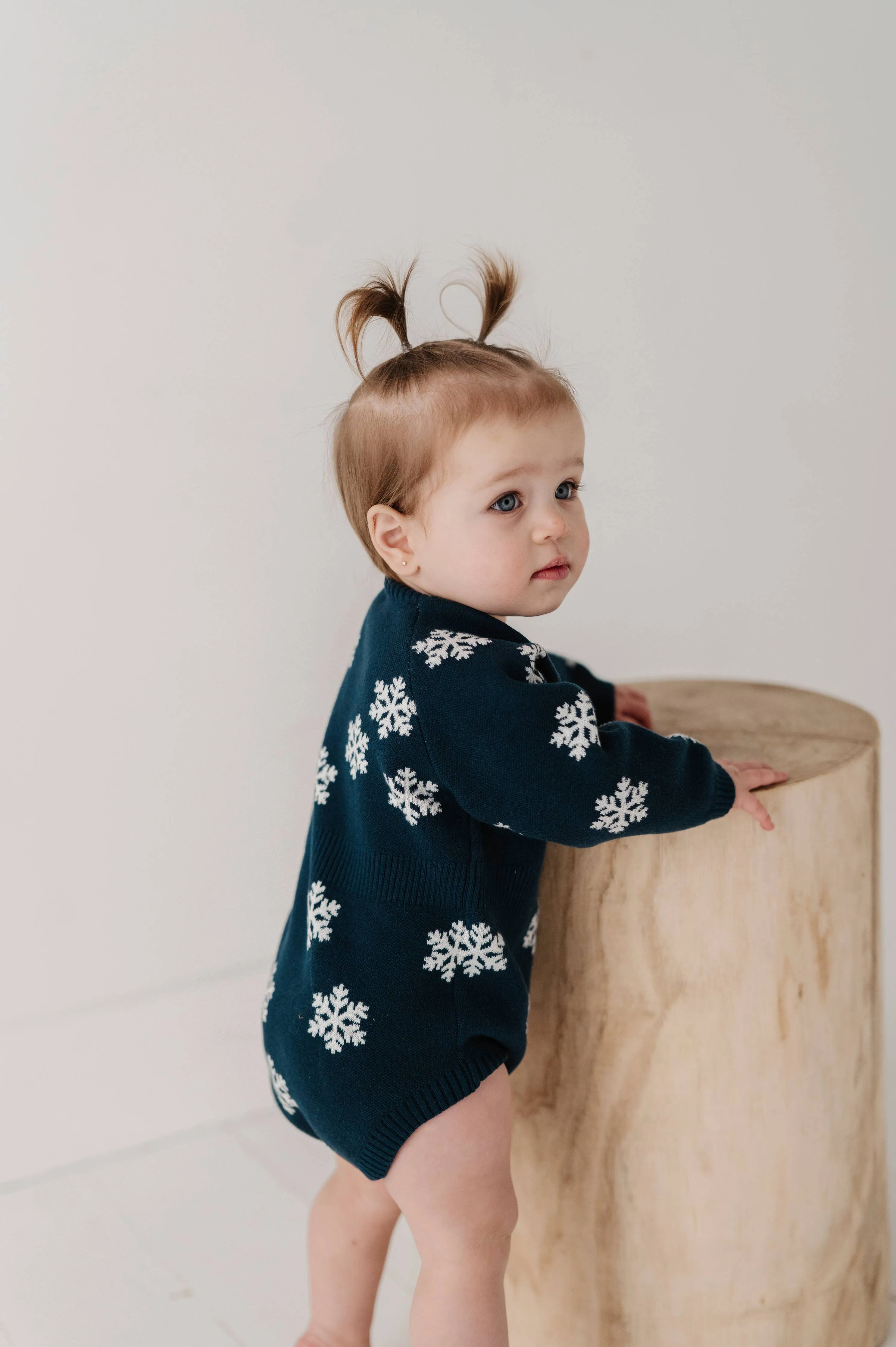 Knit Sweater Romper: Snowflake