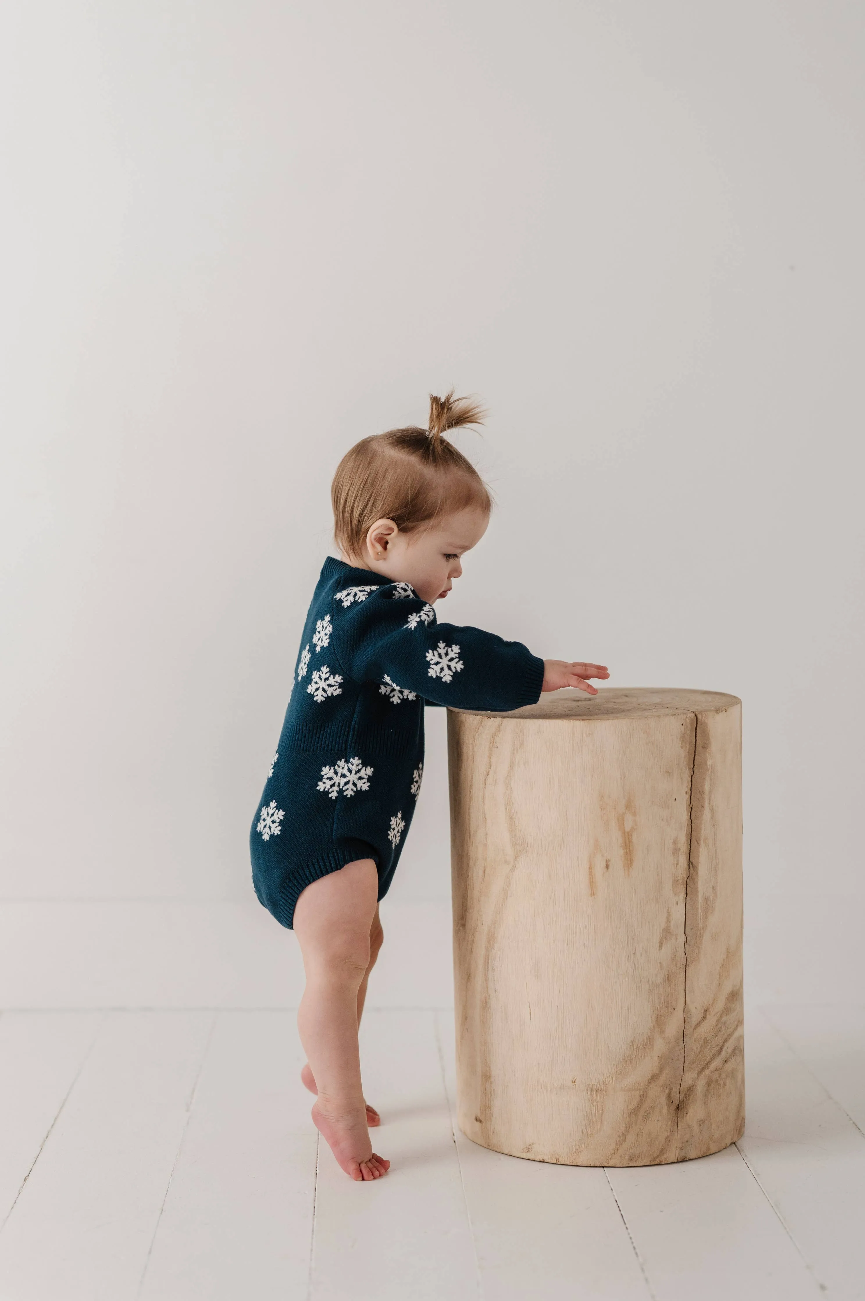 Knit Sweater Romper: Snowflake