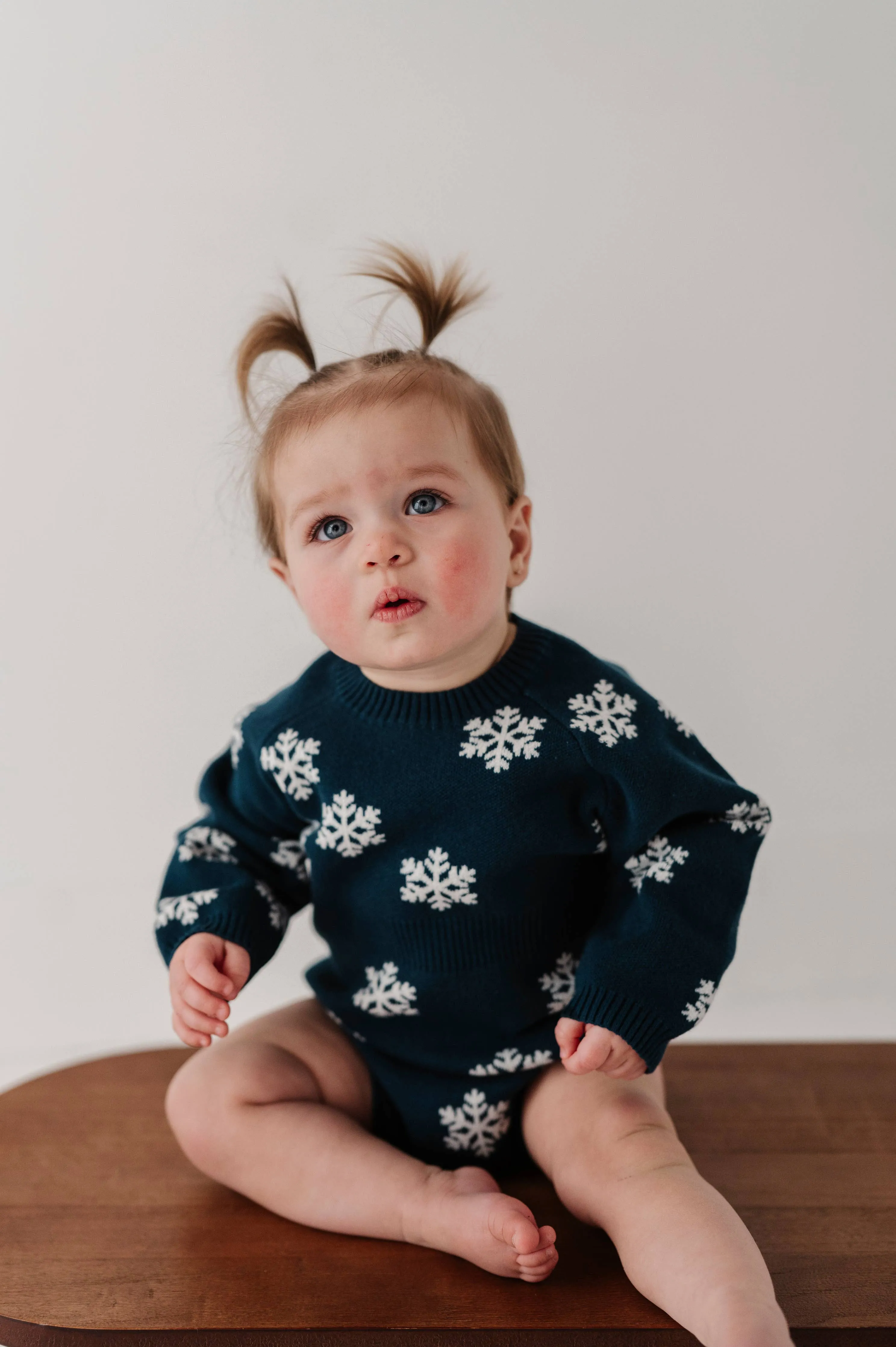 Knit Sweater Romper: Snowflake