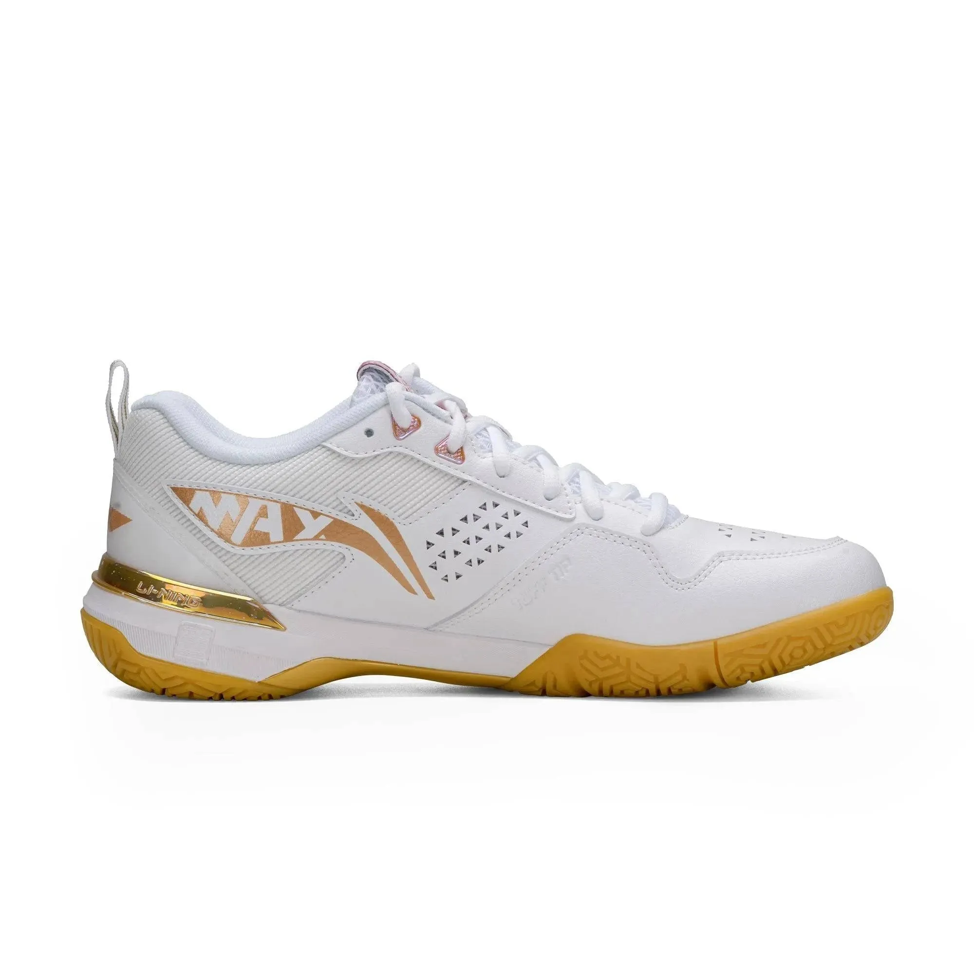 LI-NING Blade Max Badminton Shoes White/Gold UNISEX AYAU003-1