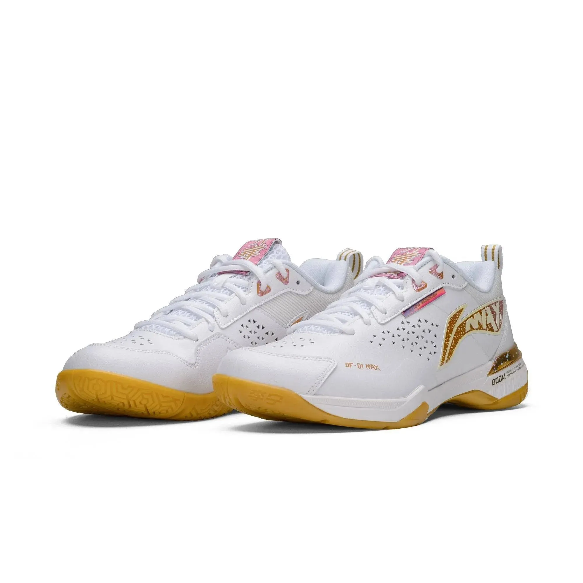 LI-NING Blade Max Badminton Shoes White/Gold UNISEX AYAU003-1