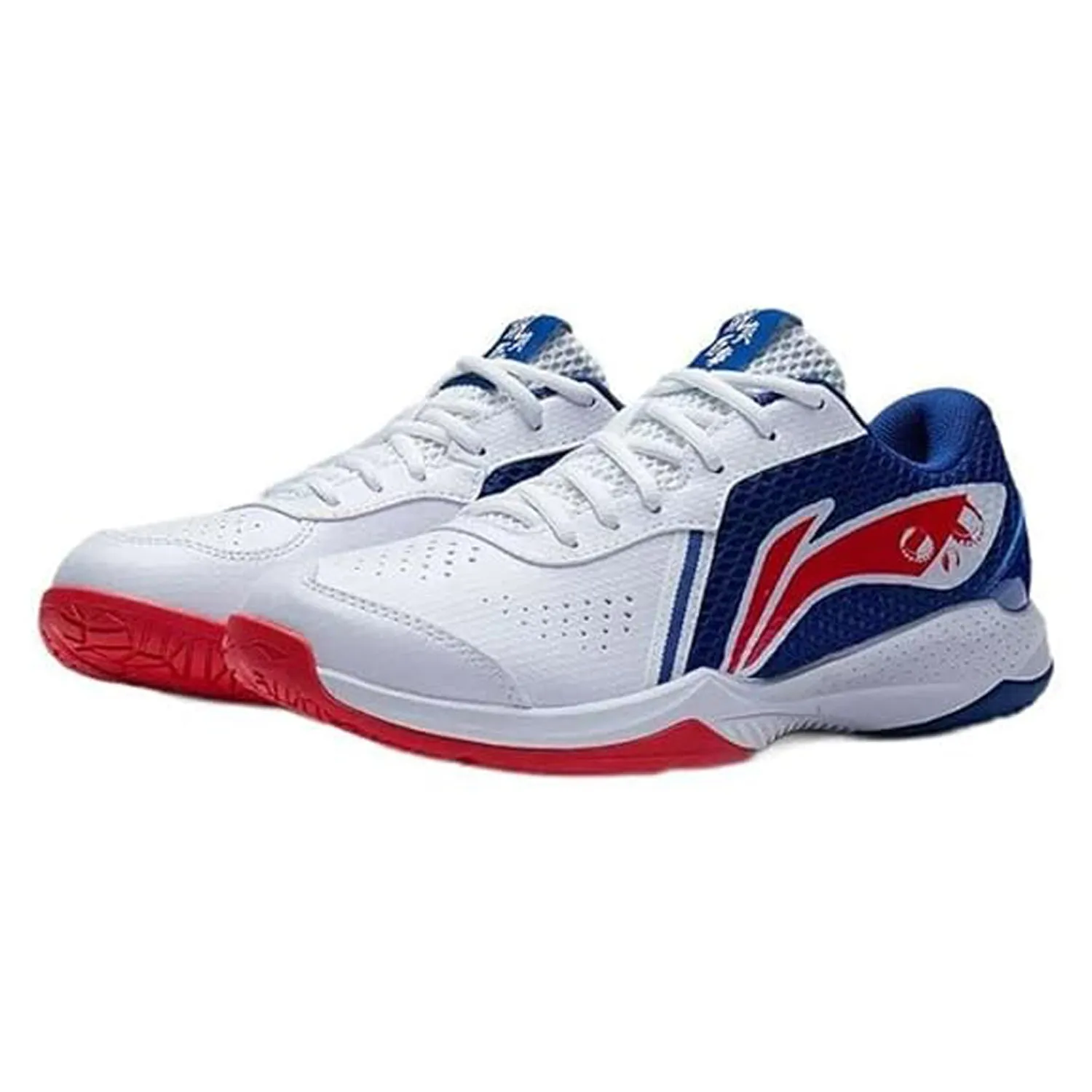 Li-Ning Lei Ting Lite Badminton Training Shoes, Standard White/True Blue