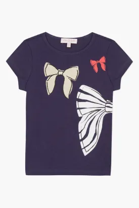 Lili Gaufrette Bow Tie Graphic Girls Shirt (Size 4 left)