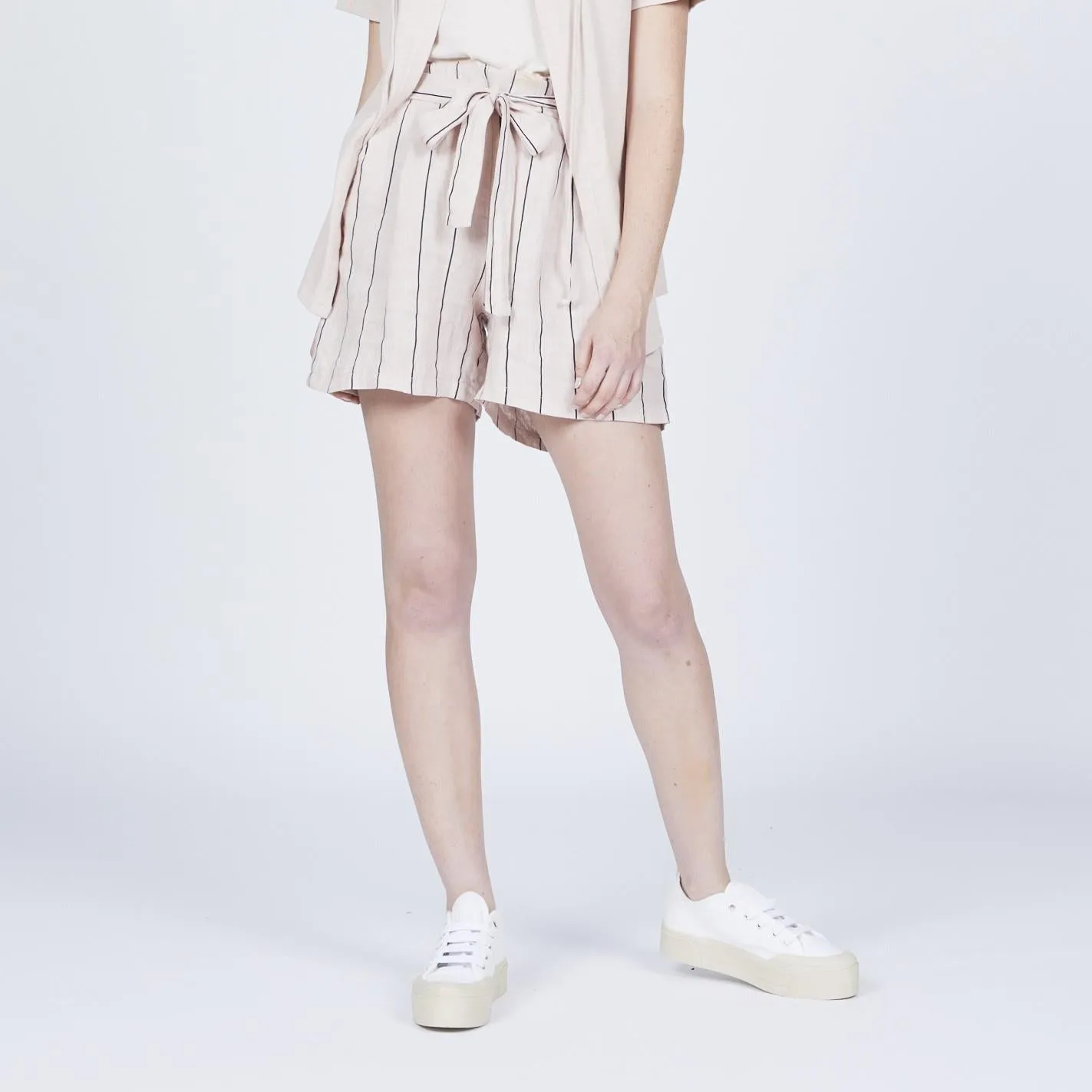 Linen Stripe Short (Sand)