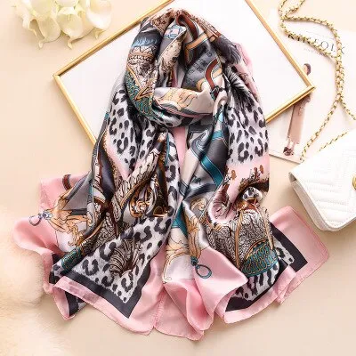 Luxury brand hijab summer women scarves soft long print silk scarves lady shawl