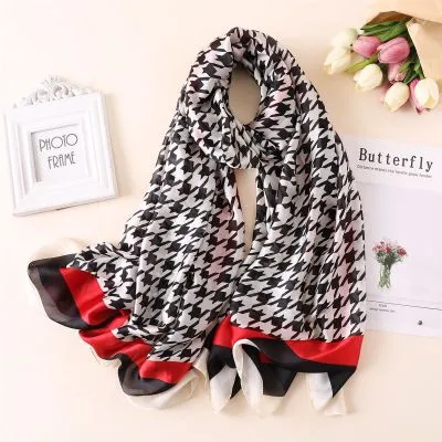 Luxury brand hijab summer women scarves soft long print silk scarves lady shawl