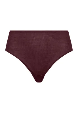 Maria Lace Back Wool and Silk Full Brief | Deep Maroon 70898-2483