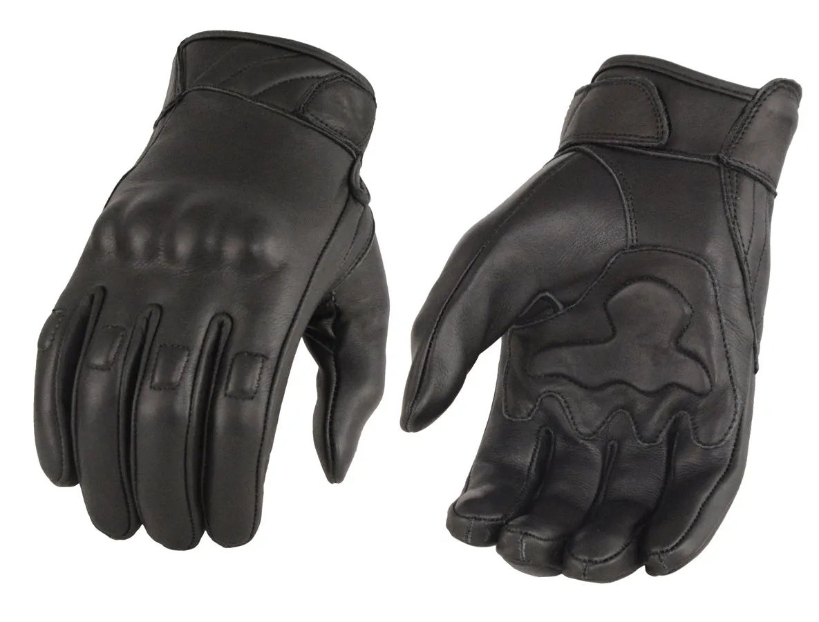 Men’s Leather Gloves w/ Rubberized Knuckles & Gel Palm