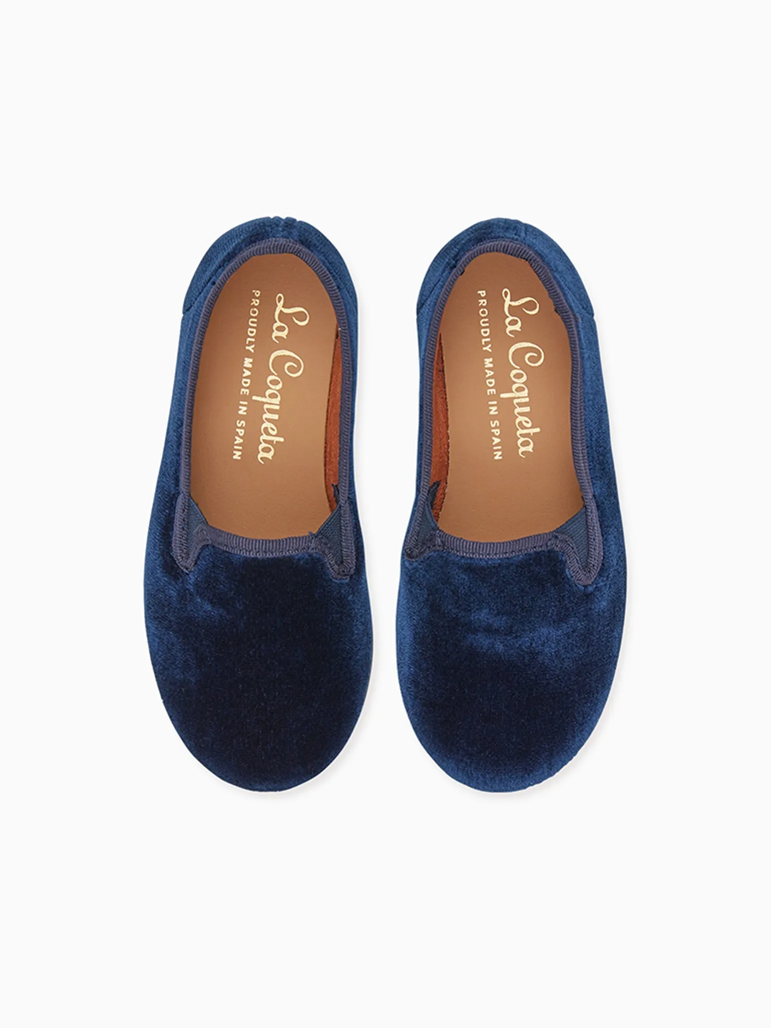 Navy Velvet Kids Slipper Shoes