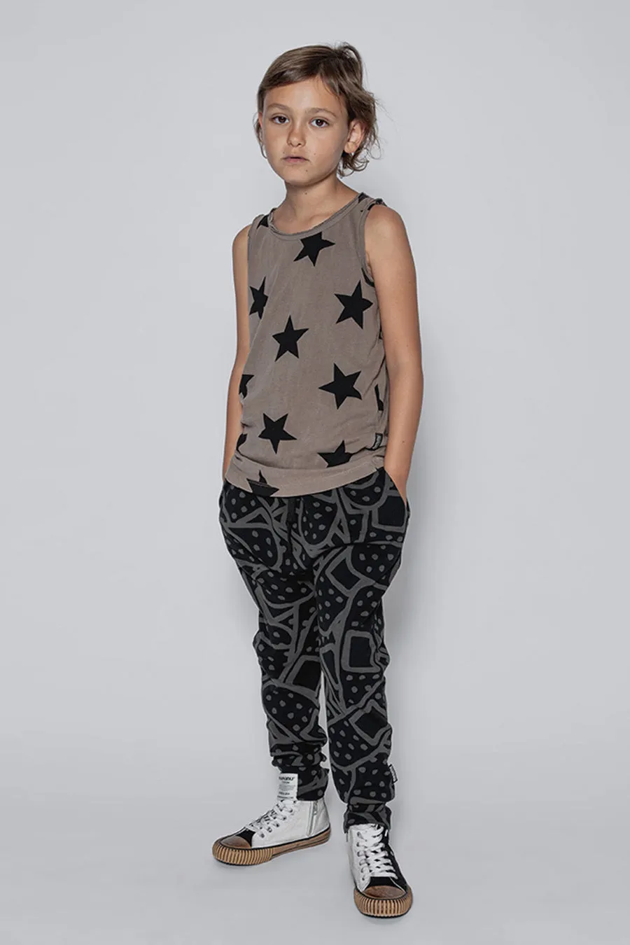 Nununu Star Kids Tank Shirt - Earth Brown (Size 12/14 left)