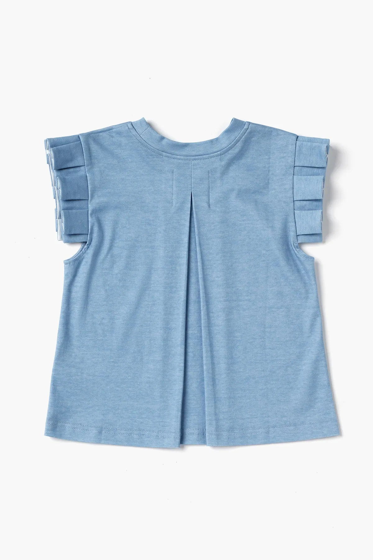 OMAMImini Blue Ruffle Girls Shirt