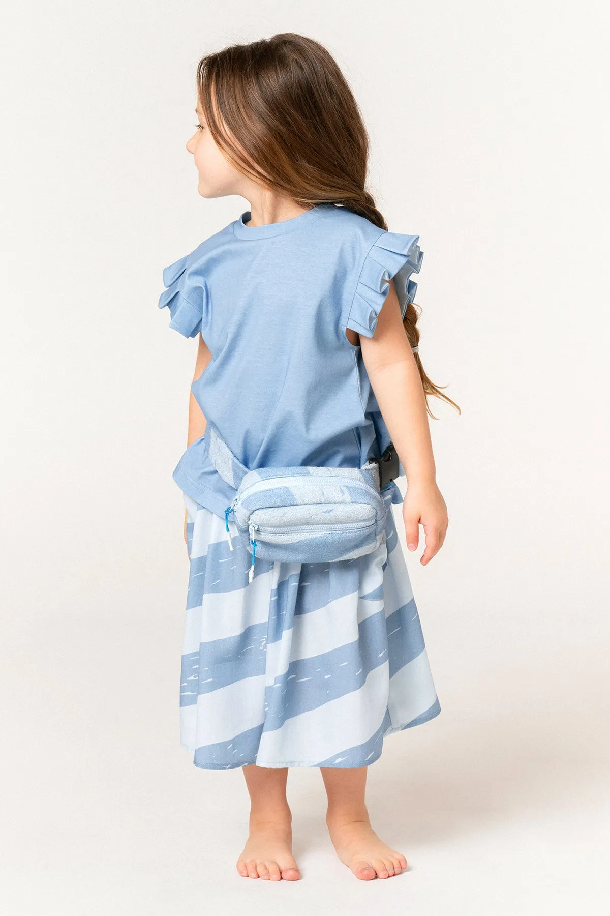 OMAMImini Blue Ruffle Girls Shirt