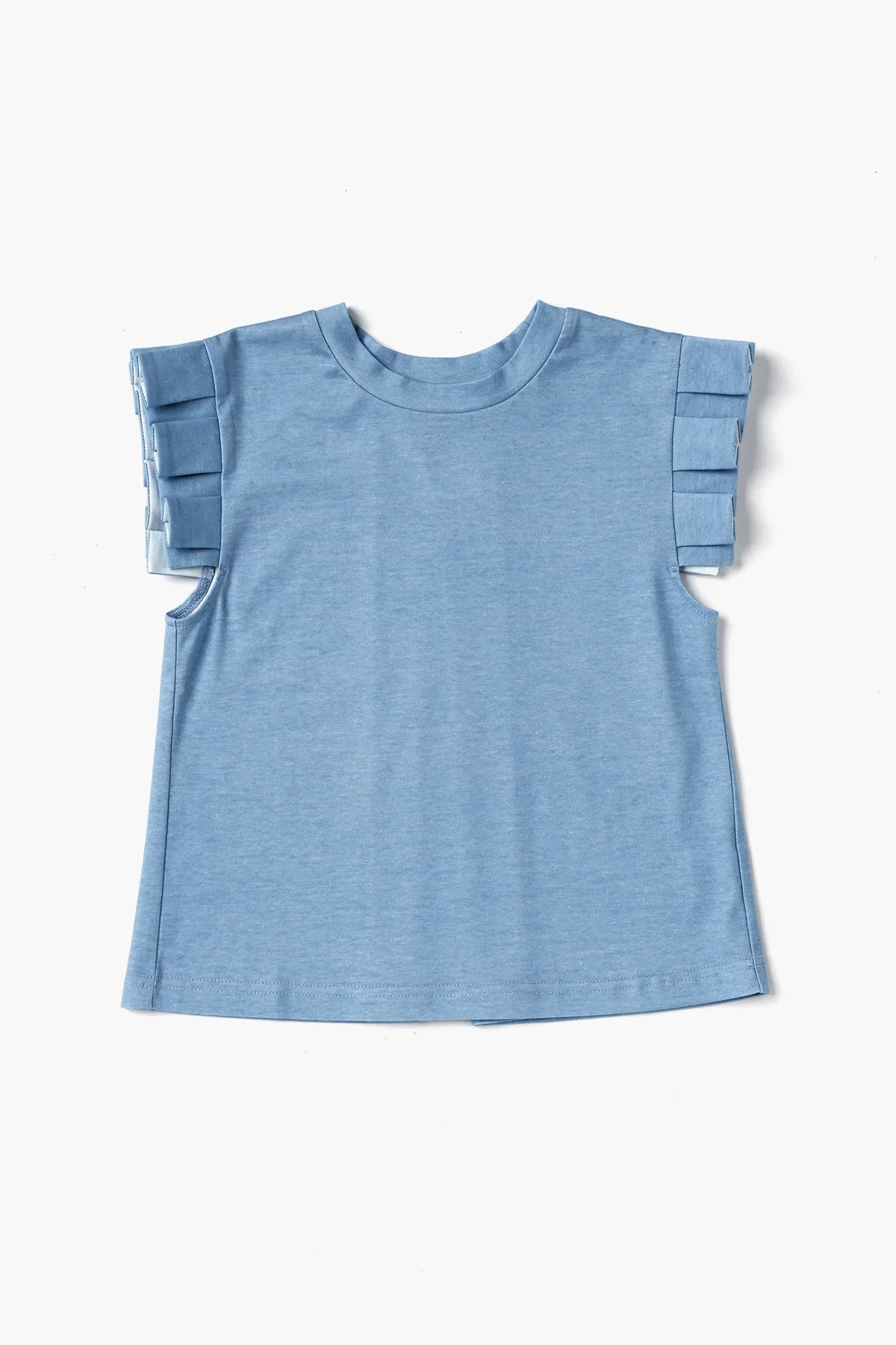 OMAMImini Blue Ruffle Girls Shirt