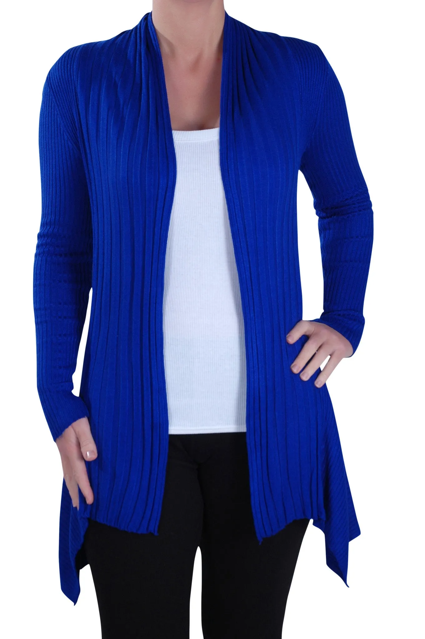 Open Front Knitted Draped Cardigan