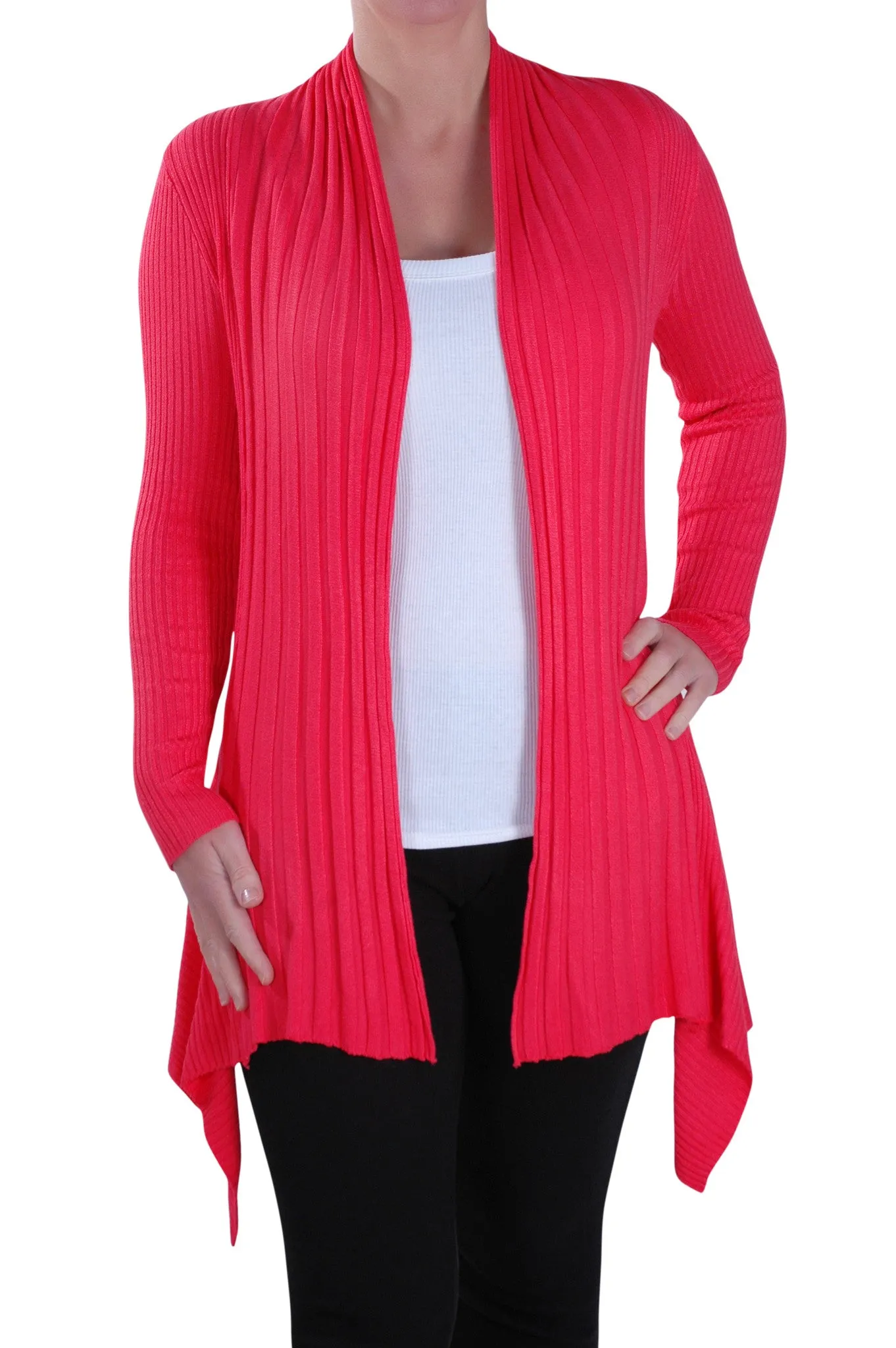 Open Front Knitted Draped Cardigan