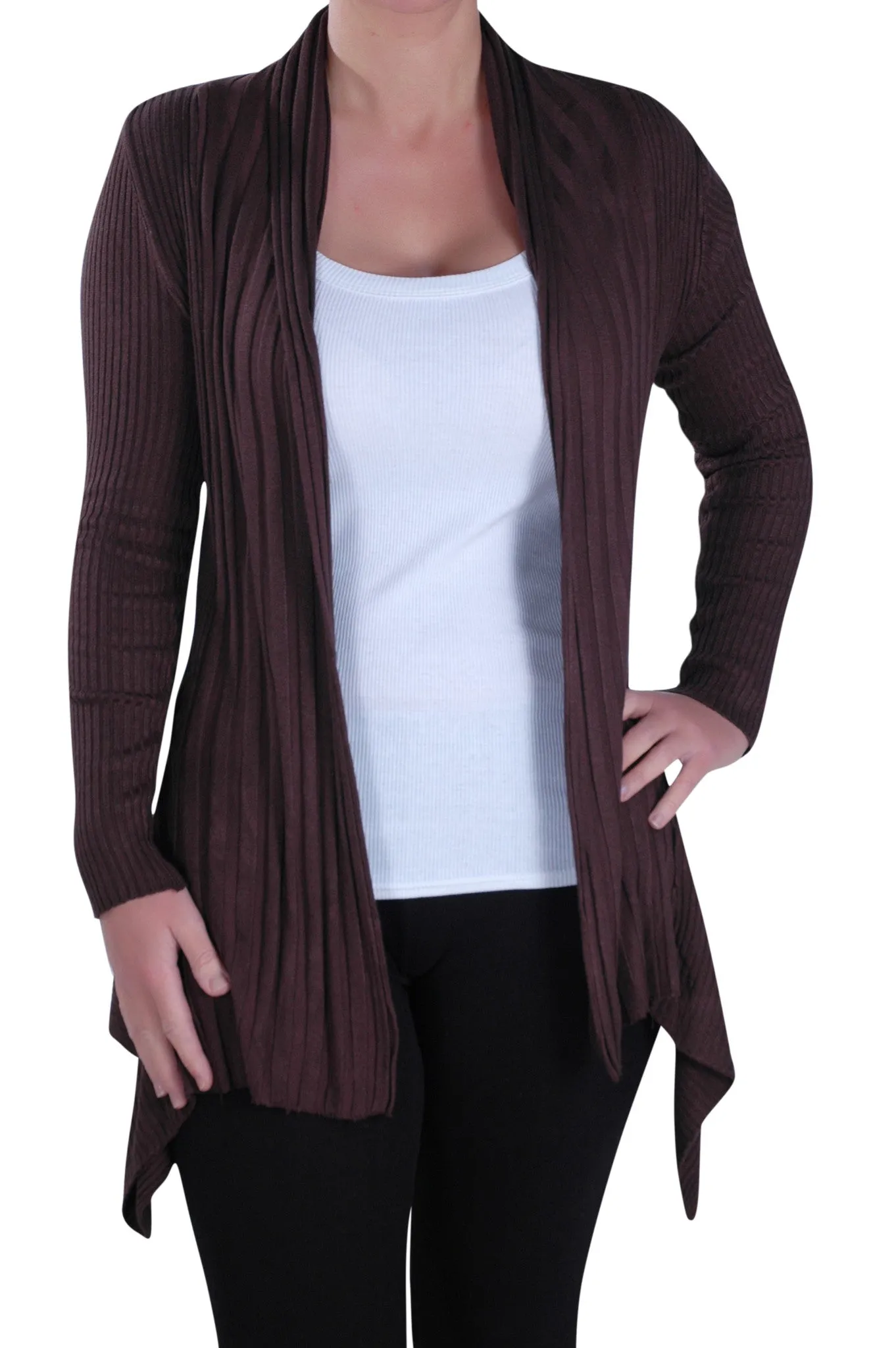 Open Front Knitted Draped Cardigan