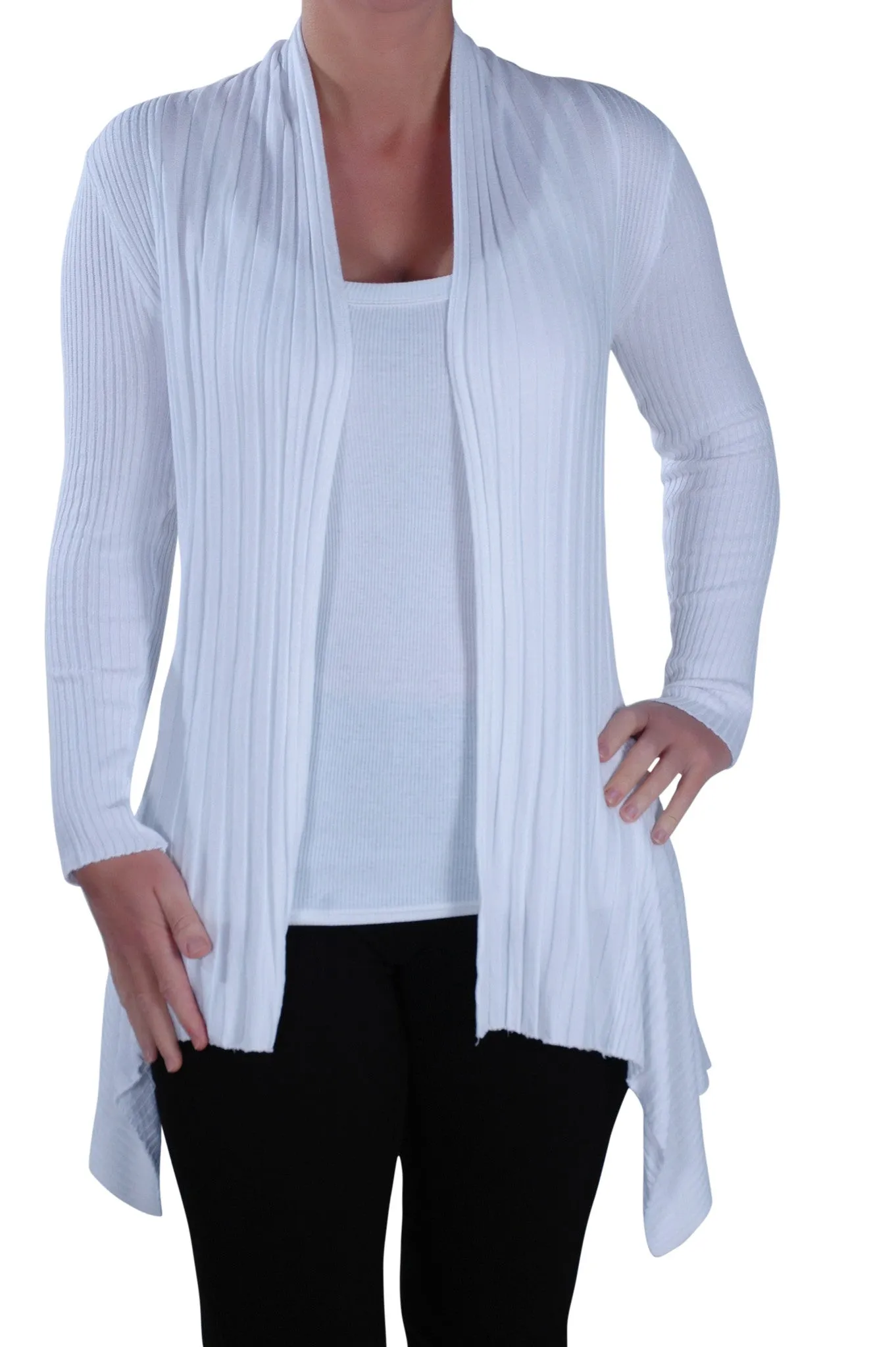 Open Front Knitted Draped Cardigan