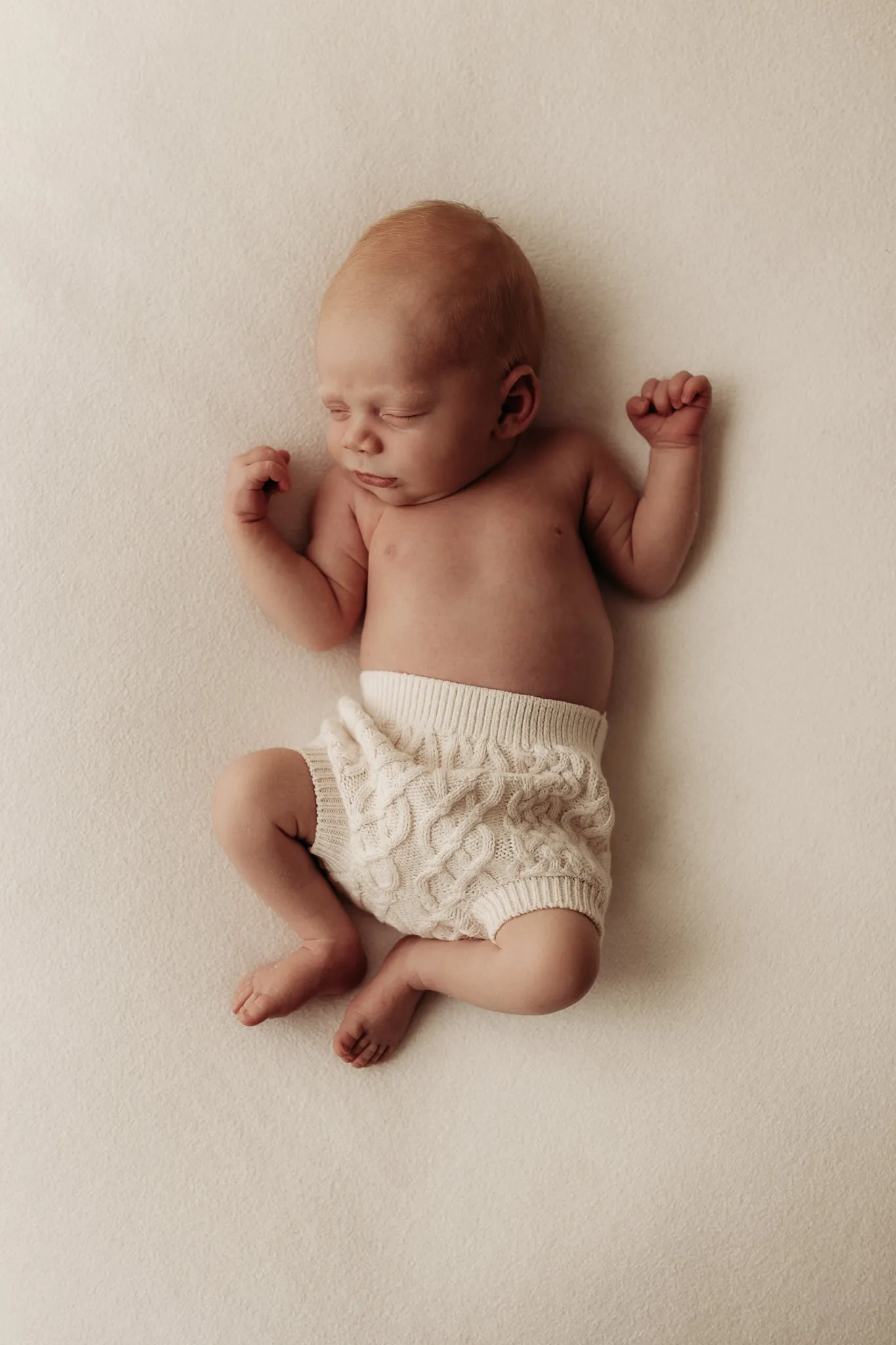 Organic Cotton Cable Knit Baby Bloomers - Oat