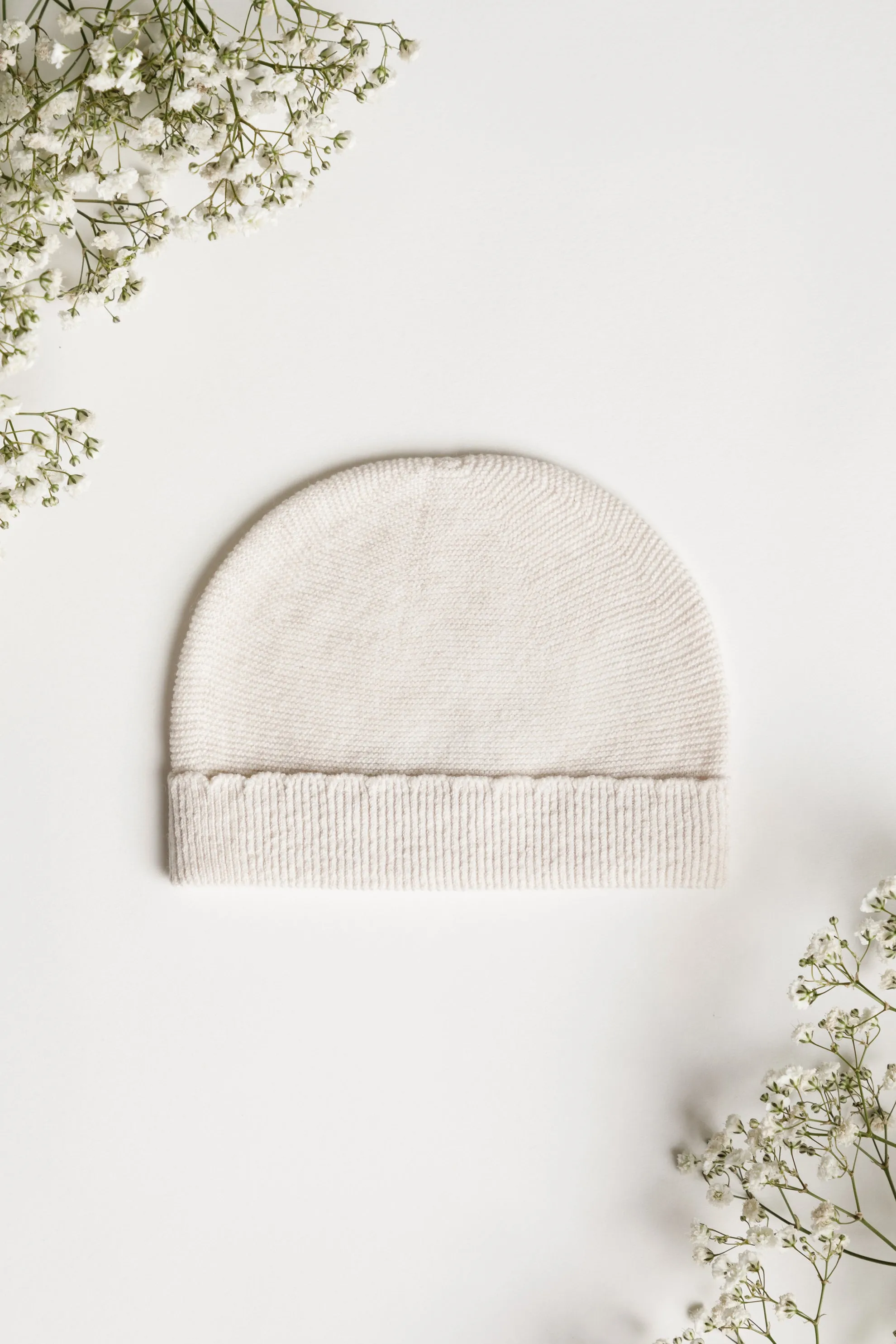 Organic Cotton Fine Knit Newborn Hat - Oat