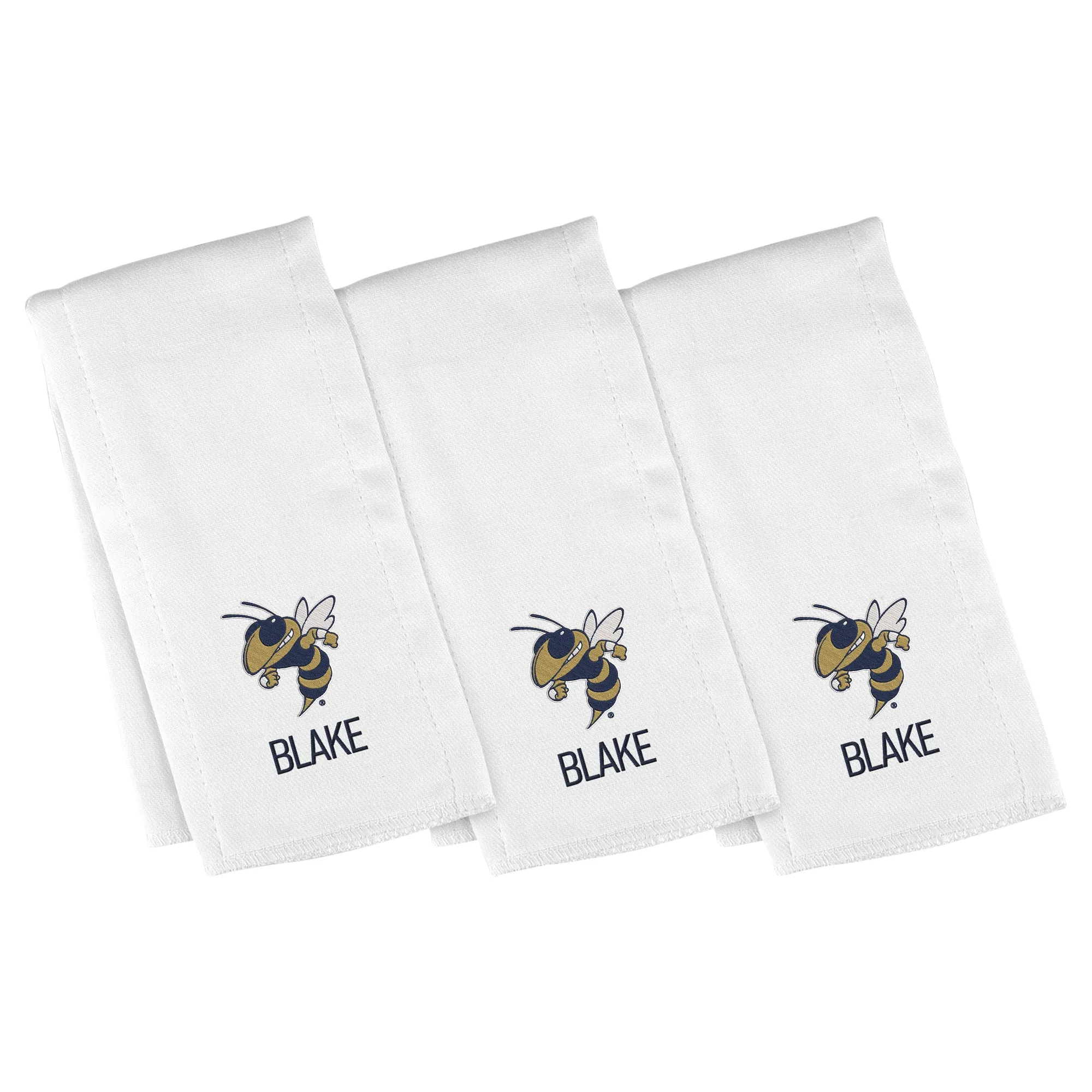 Personalized Georgia Tech Yellow Jackets Buzz 3-Pack Burp Cloths