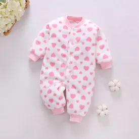 Pink Hearts Warm Baby Romper