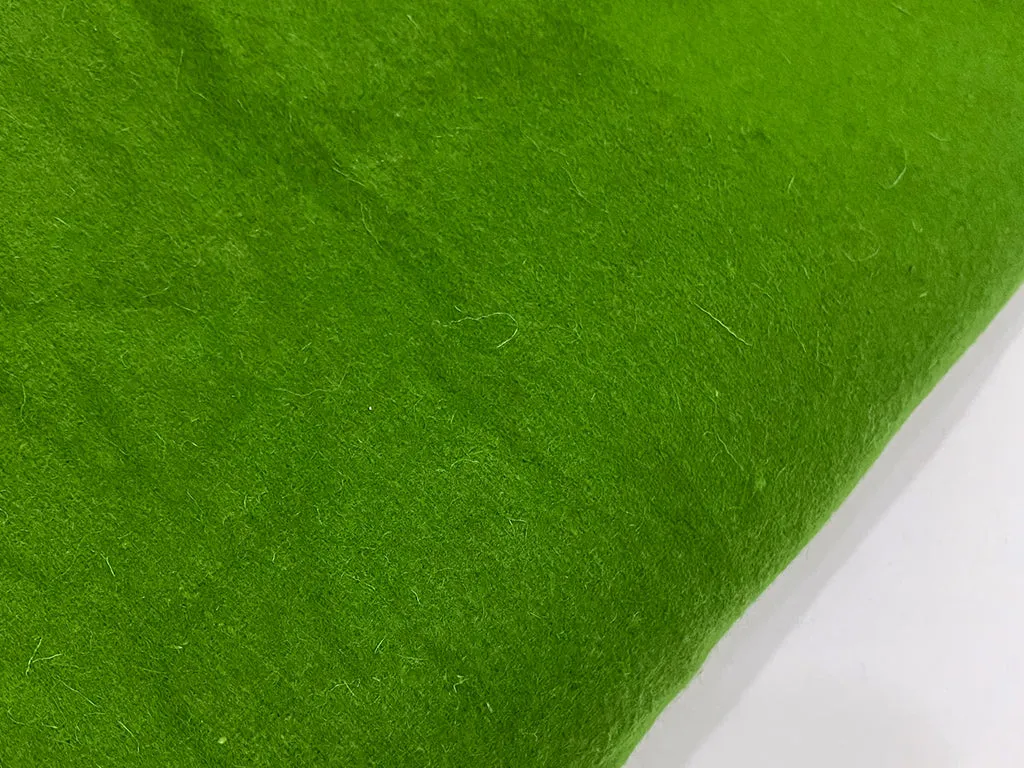 Precut of 0.5 Meter Bright Green Plain Wool Fabric