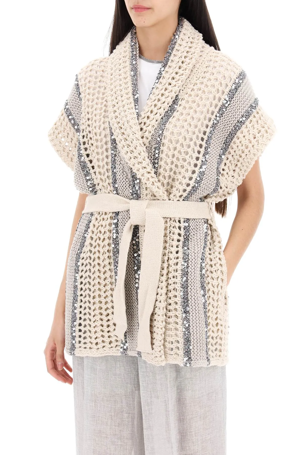 "dazzling stripe cardigan with