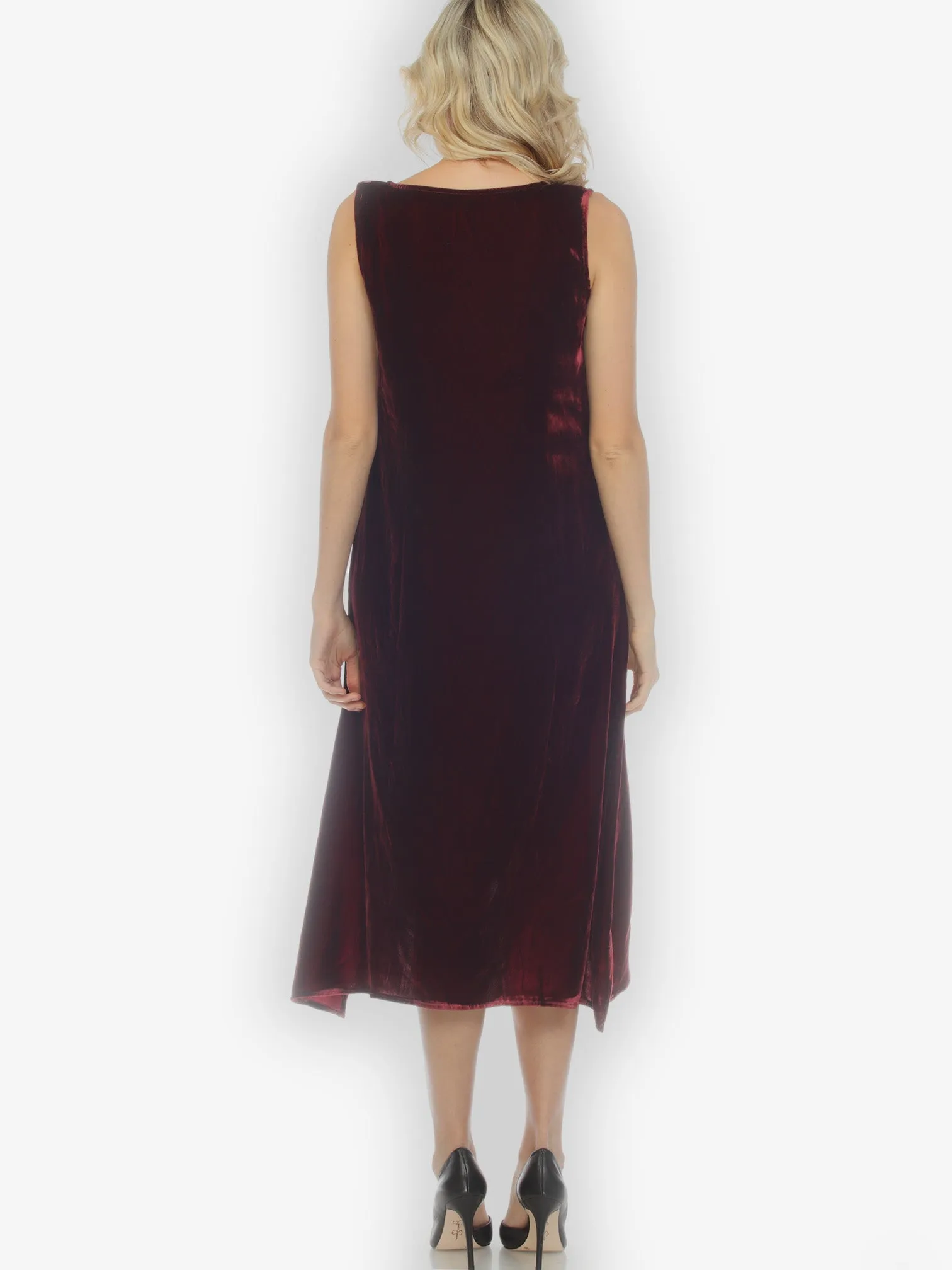 Red Velvet Silk Tank Dress